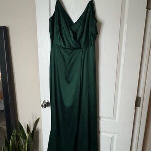 Emerald Green Sleeveless Wrap Maxi Dress